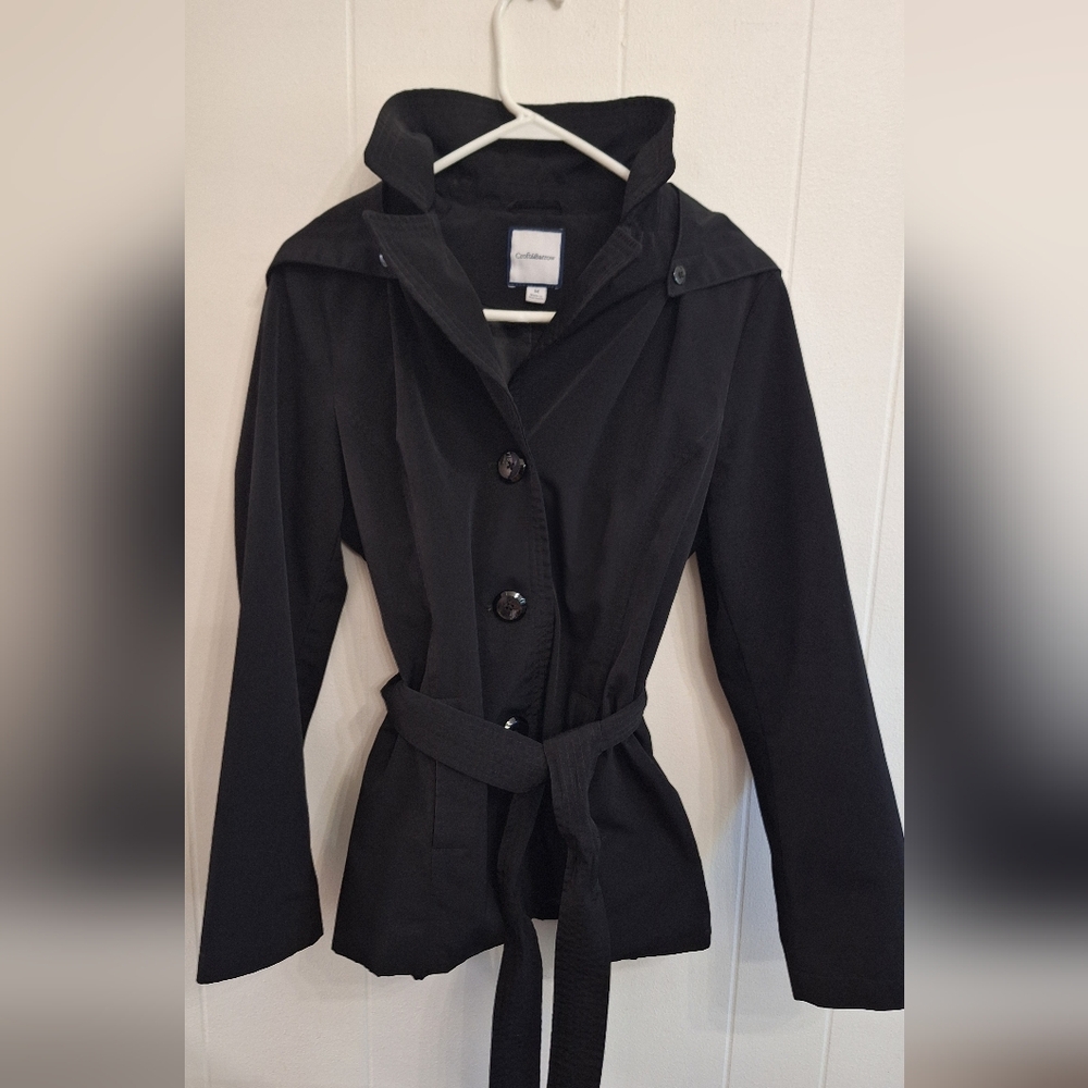 Croft & Barrow Women's Black Trench Coat